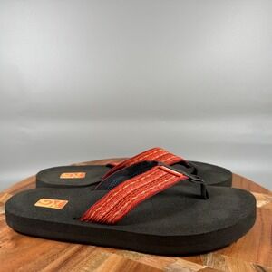 Teva Mush II Womens Flip Flop Sandals Black Red Orange Size 7